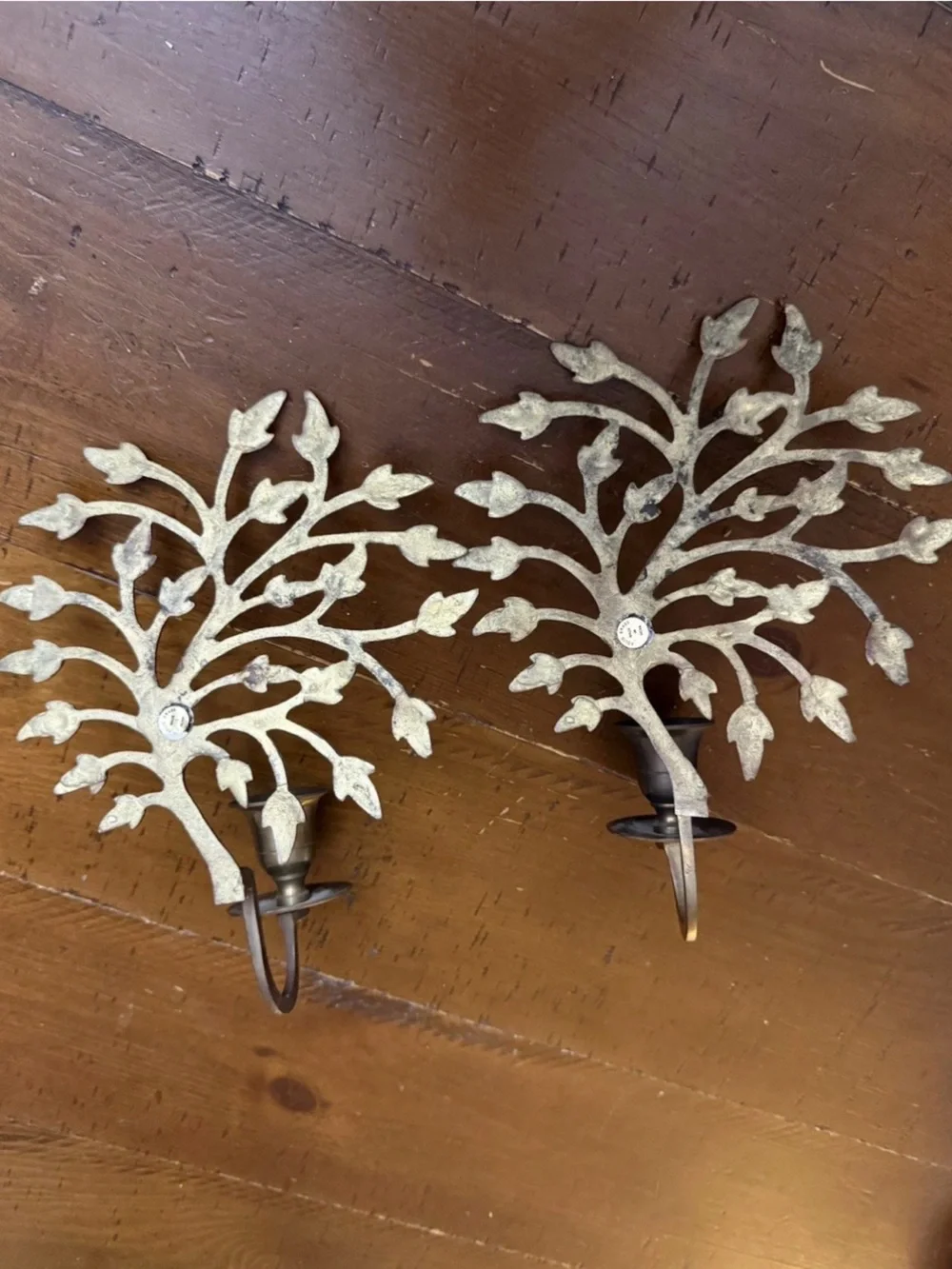 VTG. PAIR OF SOLID BRASS  CANDLE HOLDERS  MADE IN INDIA